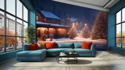 christmas exterior environment, cinematic lighting Wall mural