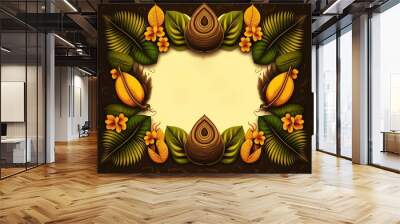 south Indian Kerala festival happy onam greetings background. vector illustration design. Generative Ai. Wall mural