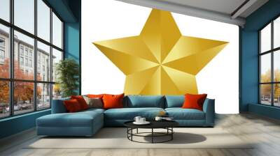 Isolated gold star on white background.  Wall mural