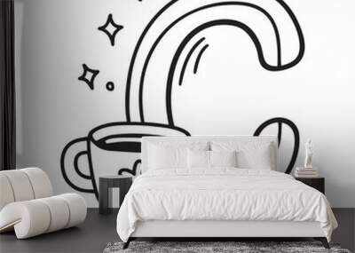 Illustration of a cup beside letter C Wall mural