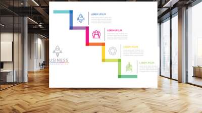 Vector infographic business presentation template connected with 5 options Wall mural