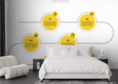 Vector infographic business presentation template with circular interconnection with 6 options. Wall mural