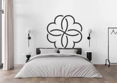 clover heart vector illustration on white background. creative icon. Wall mural