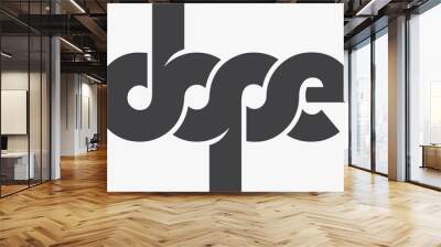 dope text graphic on white background. Wall mural