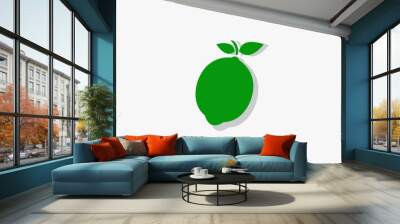 green lemon lime with shadow logo design vector. Wall mural