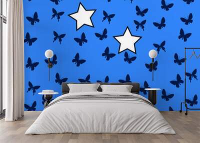 butterflies on blue sky Wall mural