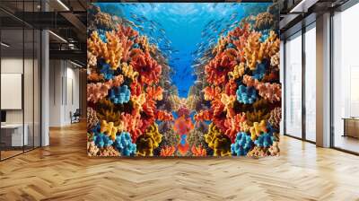 coral reef and blue sea Wall mural