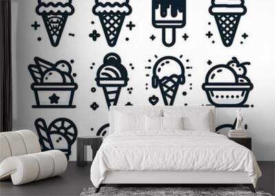 ice cream set Wall mural