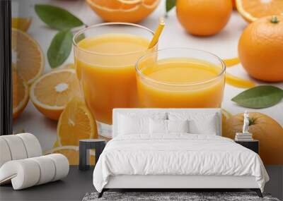 orange juice and fruits Wall mural