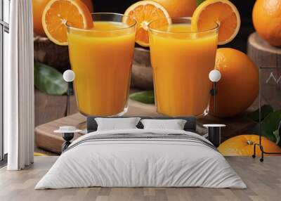 orange juice and fruits Wall mural