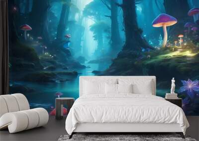 underwater scene with fishes Wall mural