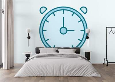 alarm clock 2 colored line icon. Simple colored element illustration. alarm clock outline symbol design from web icons set Wall mural