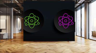 atom dark badge color set. Simple thin line, outline vector of Scientifics study icons for ui and ux, website or mobile application Wall mural