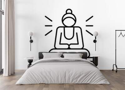 Buddhist, sitting, holy icon. Simple line, outline vector religion icons for ui and ux, website or mobile application Wall mural