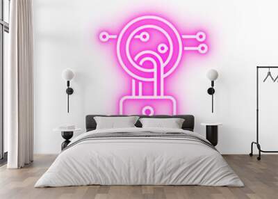 data padlock neon icon Wall mural