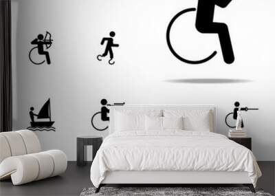 disabled sport rugby icon. paralympic icons universal set for web and mobile Wall mural