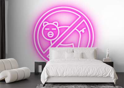 Islam forbidden foods 2 colored line neon icon Wall mural