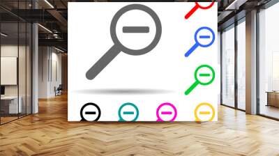 magnifying glass reduce multi color style icon. Simple thin line, outline vector of web icons for ui and ux, website or mobile application Wall mural