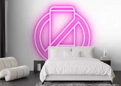 No phone ban neon icon Wall mural