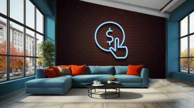 pay per click icon in Neon style Wall mural