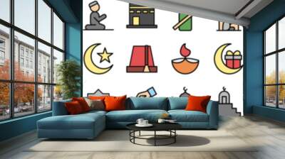 Ramadan icons collection vector illustration design Wall mural