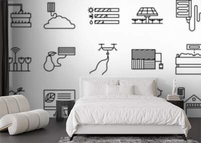 Smart farm icons collection vector illustration design Wall mural