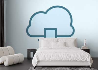 unloading from the cloud field outline icon. element of 2 color simple icon. thin line icon for webs Wall mural