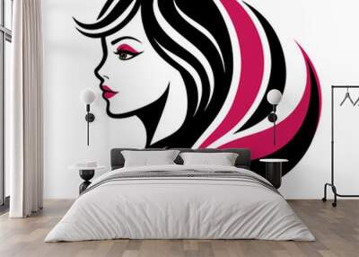 Vector template abstract logo for woman salons and shops Wall mural