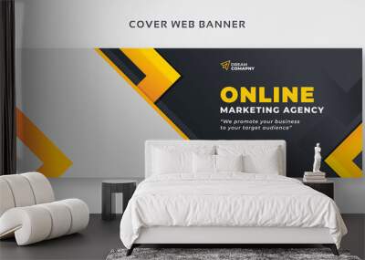 corporate abstract facebook cover or web banner template Wall mural