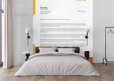 Corporate abstract yellow modern letterhead template design Wall mural