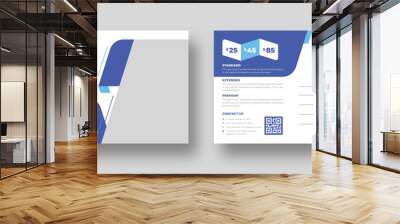 Corporate business or marketing agency postcard template Wall mural