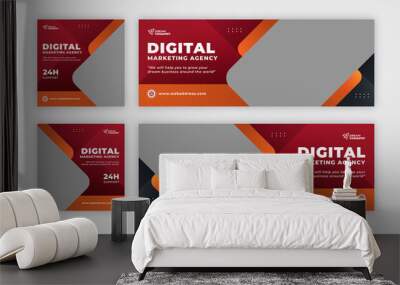 Corporate business social media instagram post web banner with facebook cover template Wall mural