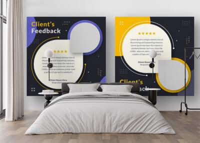 Customer feedback and testimonial social media post web banner Wall mural