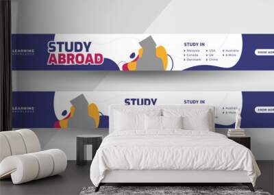 Study abroad web banner, School admission or online education web banner template Wall mural