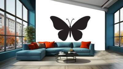 Butterfly silhouette. Butterfly logo vector design isolated on white background. Wall mural