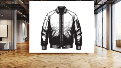 Jacket silhouette. Illustration of jacket. jacket logo, icon design isolated on white background. Wall mural