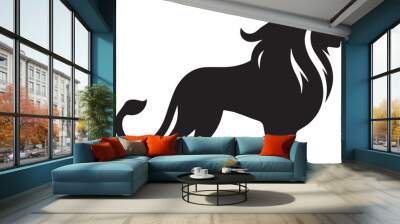 Lion silhouette isolated on white background. lion logo Wall mural