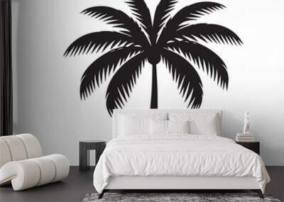 Palm tree vector design. Palm tree silhouette. Palm tree logo, icon, sign. Tropical Palm tree illutration. Wall mural