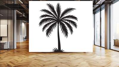 Palm tree vector logo, icon. Palm tree silhouette. Palm tree vector design black and white. Wall mural