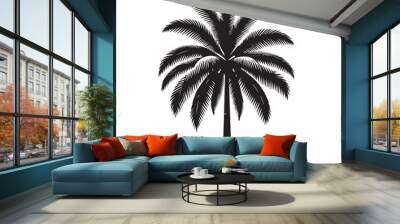 Palm tree vector logo, icon. Palm tree silhouette. Palm tree vector design black and white. Wall mural