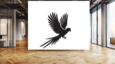 Parrot silhouette. Parrot vector design. Parrot logo, icon black and white. Wall mural