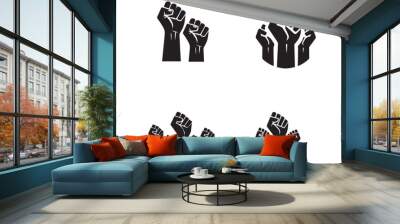 Vector design of fist hand. Fist hand silhouette. Fist hand logo, icon, sign. Wall mural