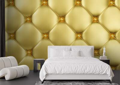 Close-up View of Golden Leather Upholstery Background Wall mural