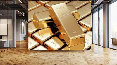 Golden Bars Abstract Background Wall mural