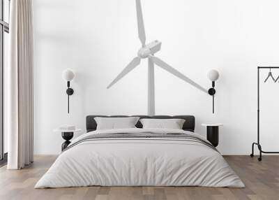 Modern Wind Turbine isolated on white background Wall mural