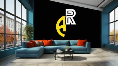 Alphabet letters Initials monogram logo AR, RA, A and R Wall mural