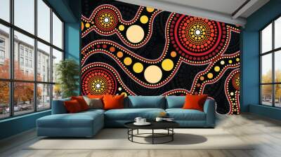 aboriginal art vector background, connection concept Wall mural