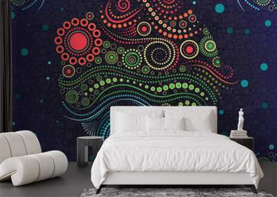 Aboriginal dot art vector background.  Wall mural