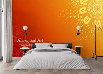 Aboriginal dot art vector banner with text. Wall mural