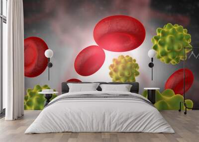 3d rendering coronavirus. 3d illustration.. Wall mural